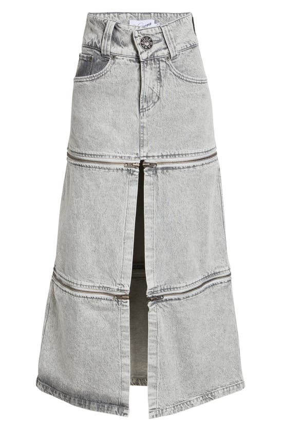 Shop Vaquera Denim Zip Skirt In Grey