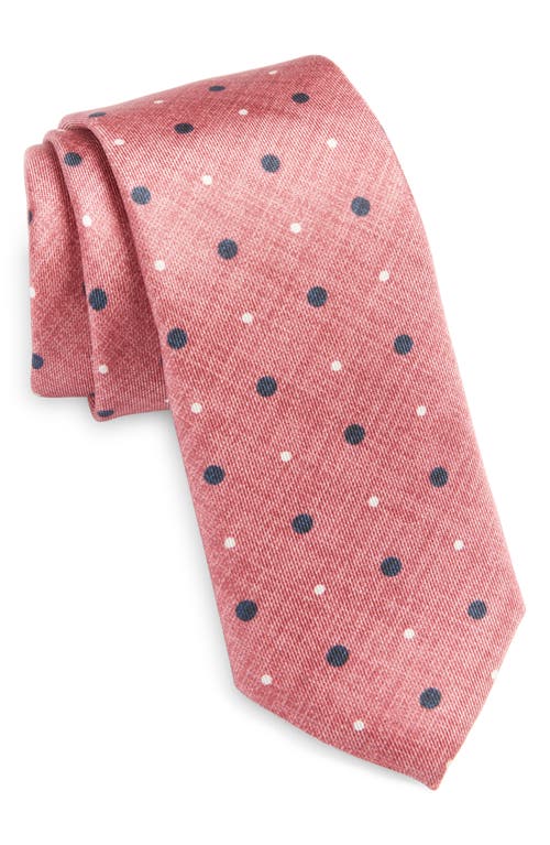 BOSS Polka Dot Silk Tie in Open Pink