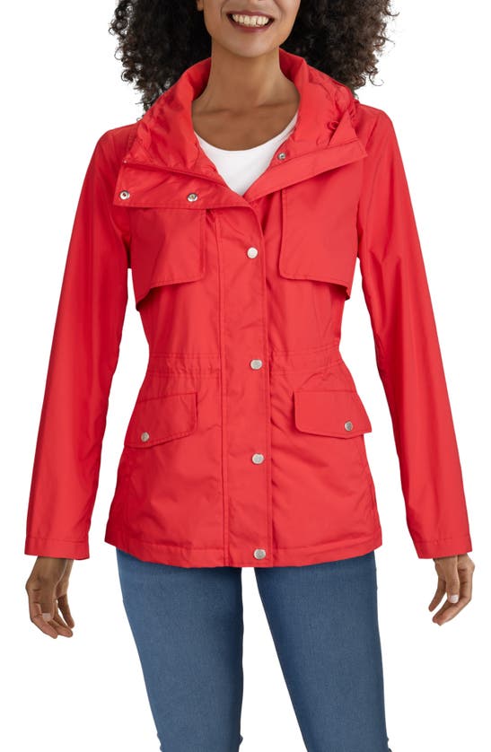 Cole Haan Water Repellent Hooded Parka In Red