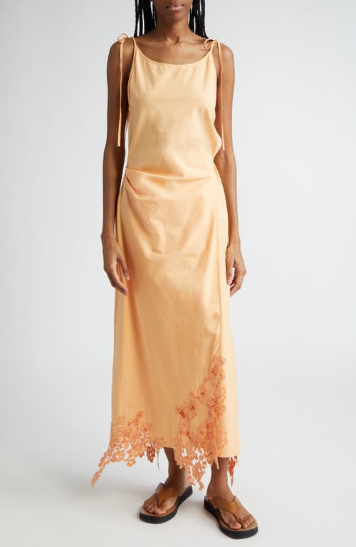 Acne Studios Daya Guipure Lace Handkerchief Hem Cotton Slipdress Pastel Orange at Nordstrom, Us