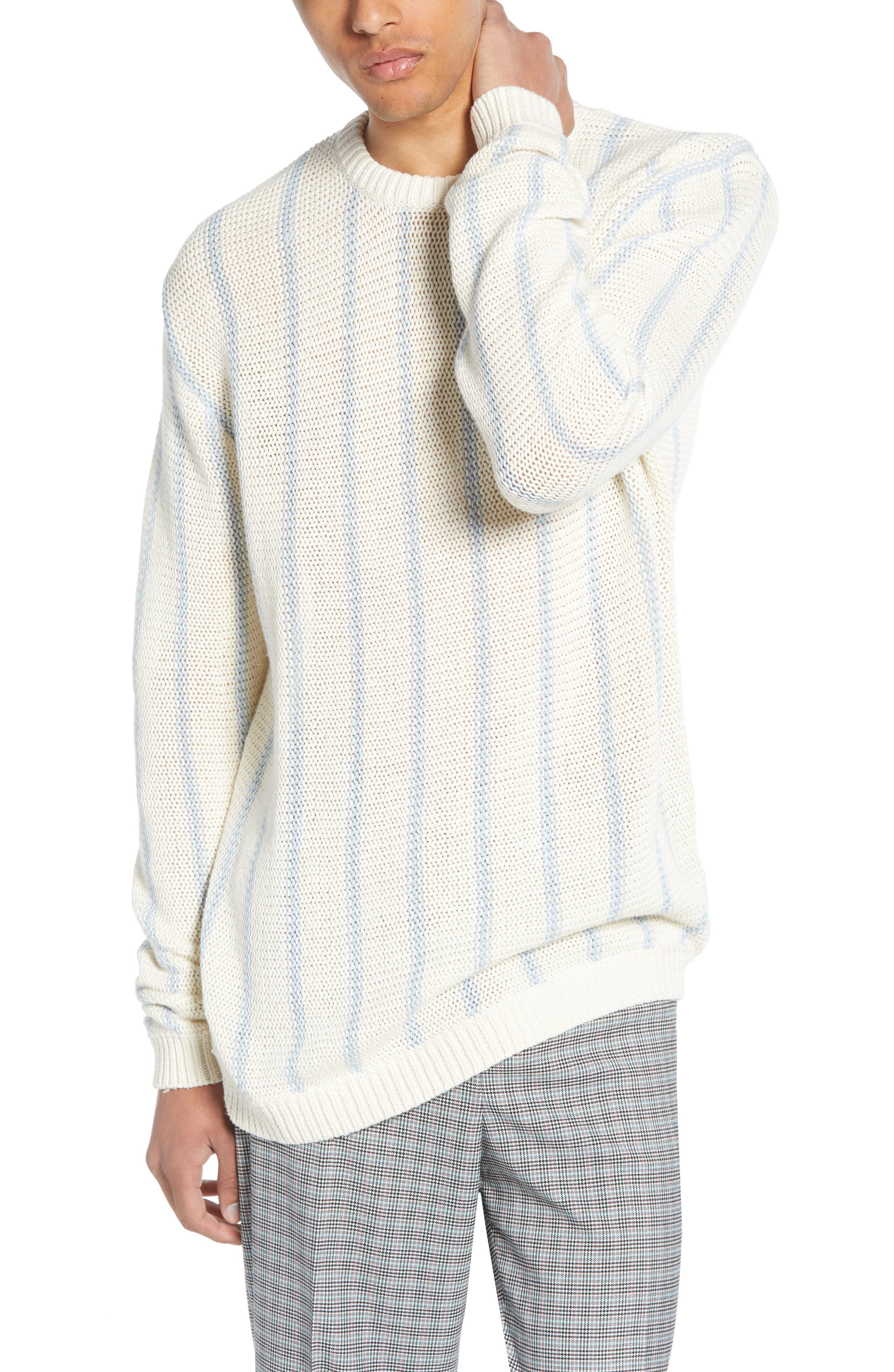 Topman Chunky Stripe Sweater, Green