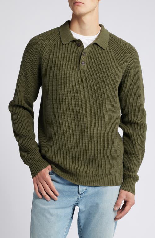 Shop Treasure & Bond Rib Cotton Blend Sweater In Olive Night