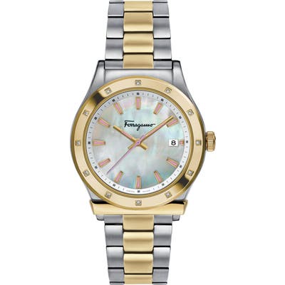 Salvatore Ferragamo 1898 Diamond Bracelet Watch, 40Mm