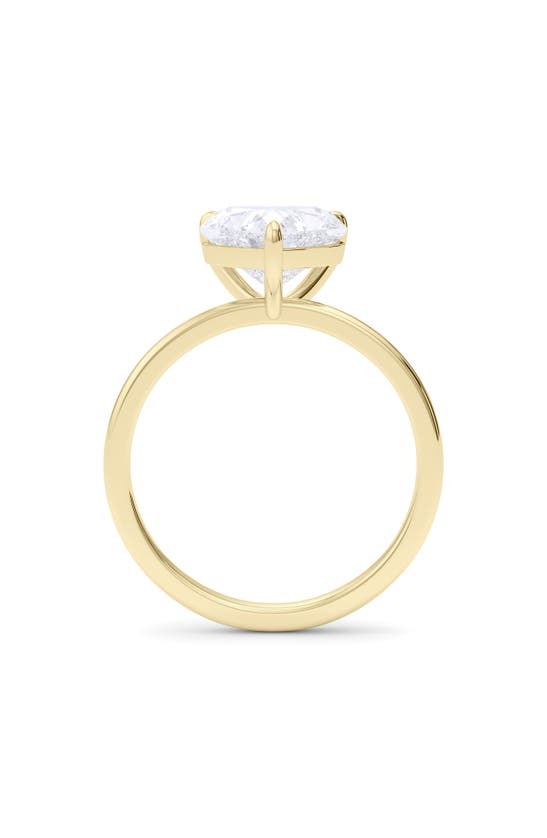 Hautecarat 18k White Gold Heart Cut Lab Created Diamond Engagement Ring In 18k Yellow Gold