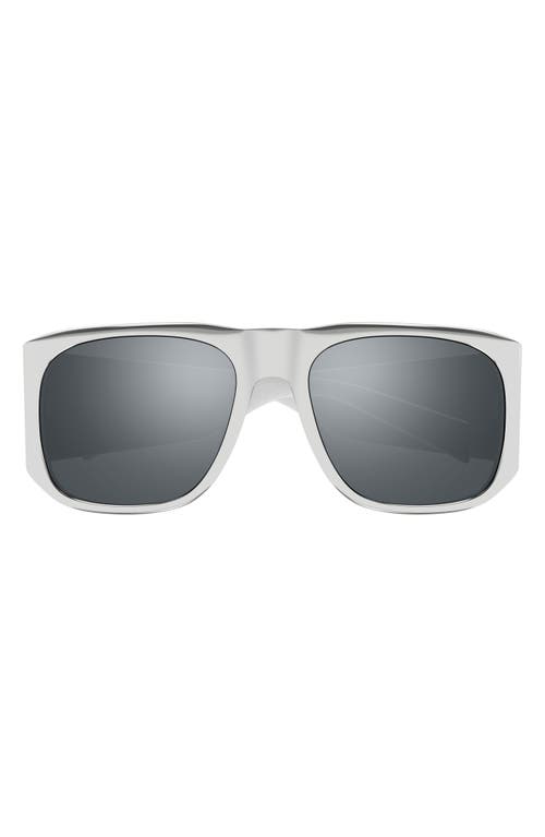 Saint Laurent 58mm Geometric Sunglasses in Silver at Nordstrom