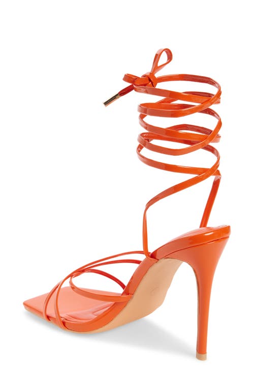 Azalea Wang Arica Ankle Wrap Sandal In Orange