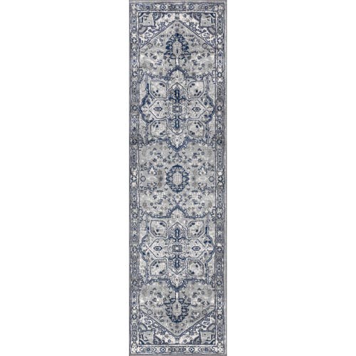 Jonathan Y Modern Persian Vintage Medallion Area Rug In Light Gray/navy