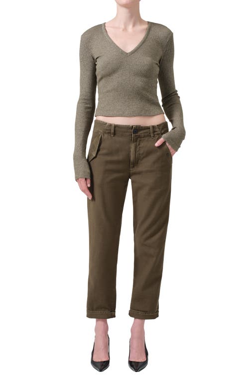 Shop Citizens Of Humanity Carter Sateen Crop Utility Pants In Vint Costes