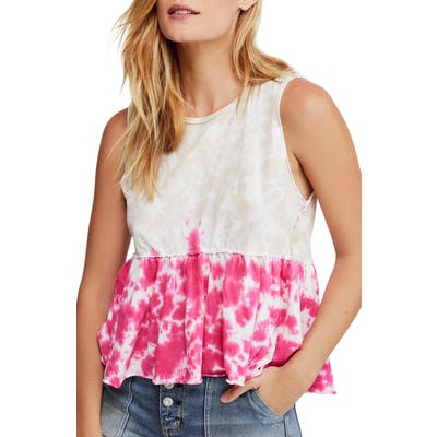 Free People Anytime Tie Dye Tank, Pink