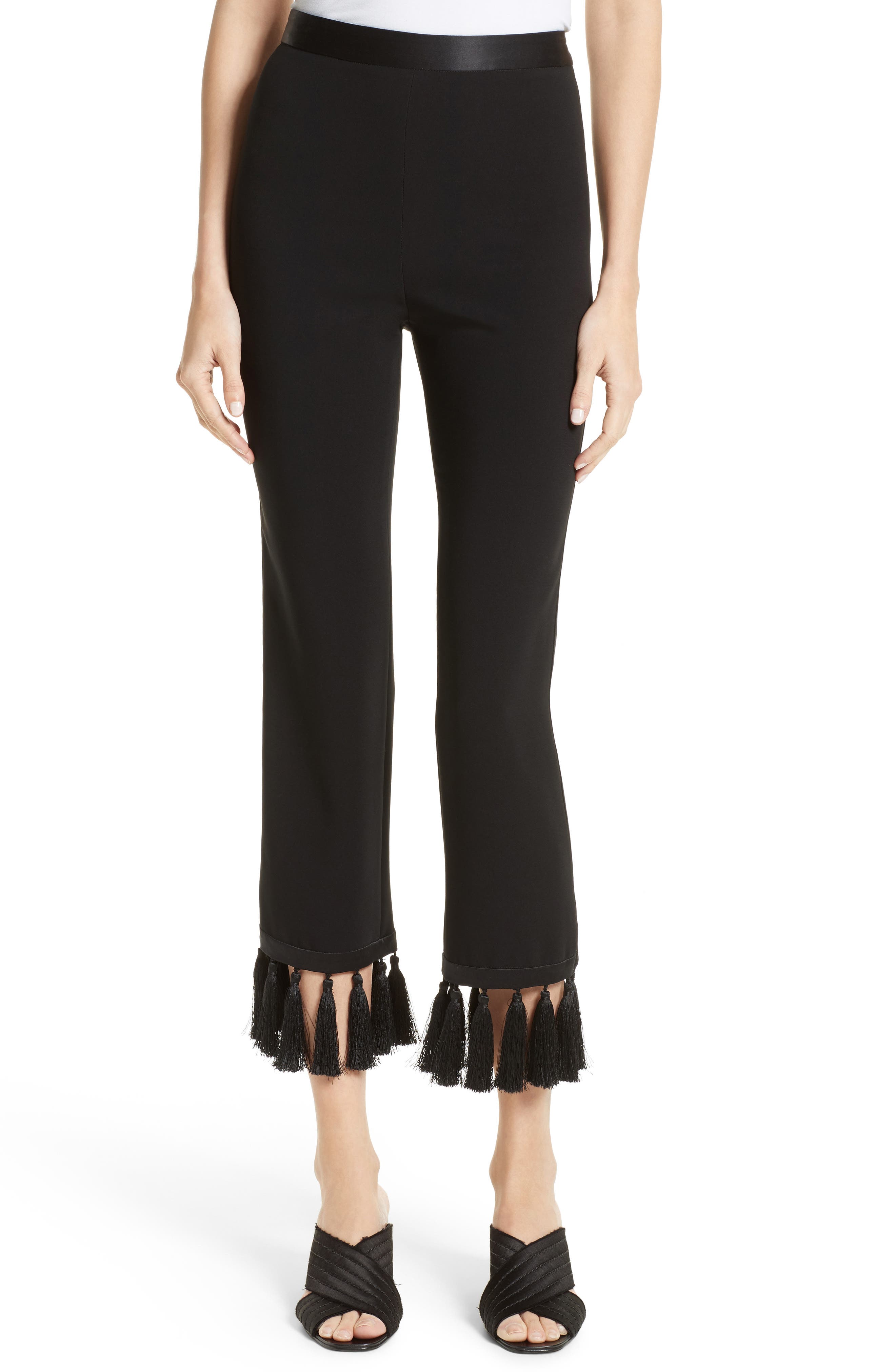 Cinq à Sept Tash Tassel Crepe Pants Nordstrom