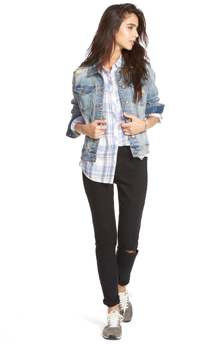 BP. Distressed High Waist Skinny Jeans, Alternate, color, 