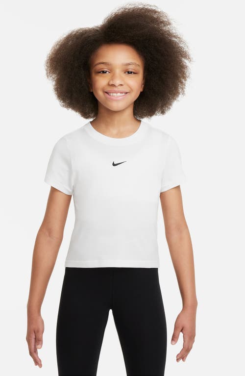 Shop Nike Kids' Sportswear Crop T-shirt In White