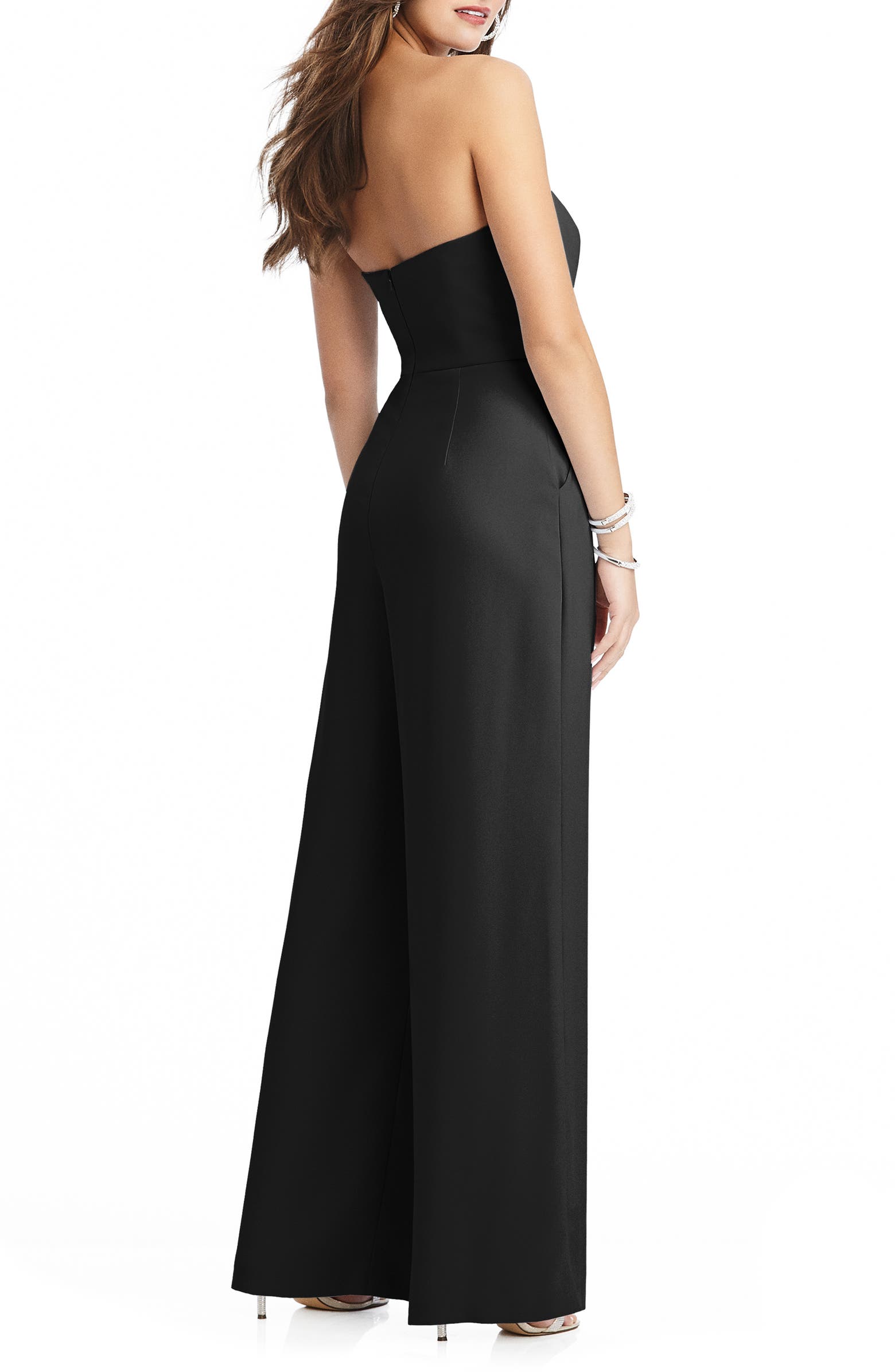 Dessy Collection Strapless Crepe Jumpsuit | Nordstrom