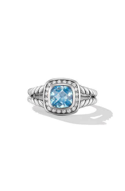 Petite Albion® Diamond Halo Cushion Ring
