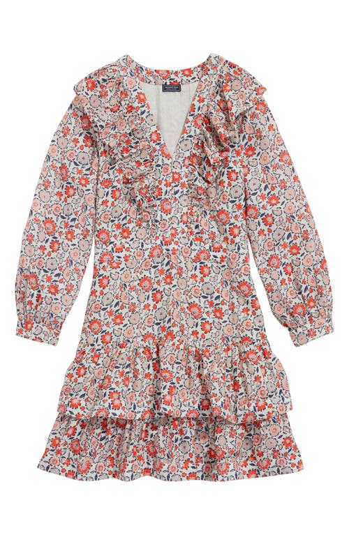 Vineyard Vines Ivy Ruffle Dress In Floral Multi - Stone