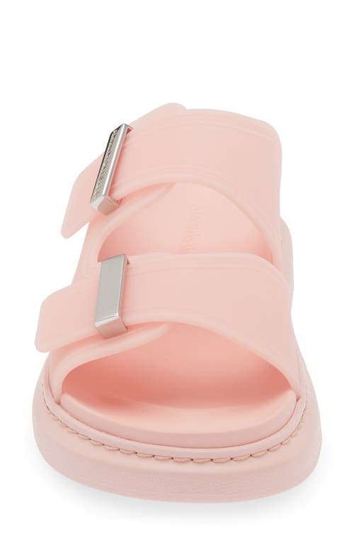 Shop Alexander Mcqueen Oversize Slide Sandal In Pink/silver