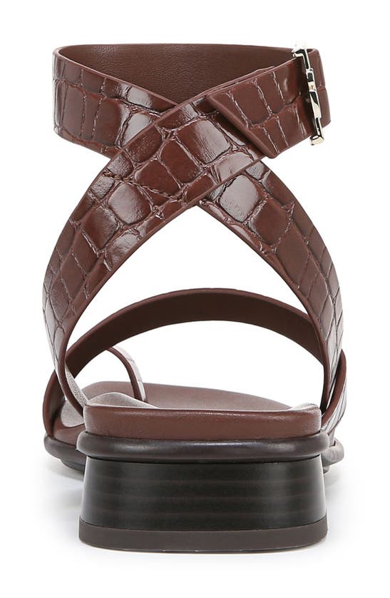 Naturalizer Birch Ankle Strap Sandals In Cappuccino Croco Faux Leather