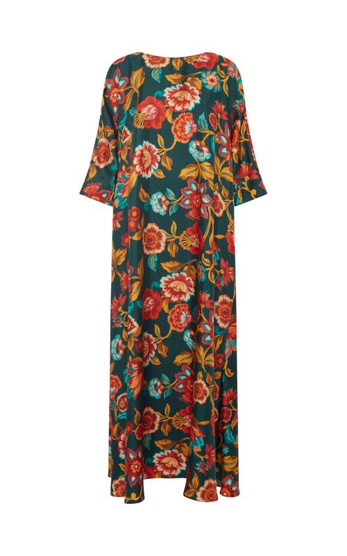 LA DOUBLEJ LA DOUBLEJ MUUMUU DRESS ROUND NECK HOTTIE EMERALD 