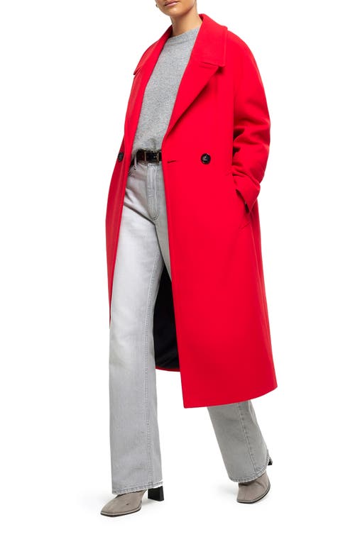 Oversize Slouch Double Breasted Coat in Red