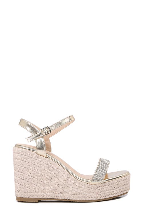 Shop Berness Jacinta Rhinestone Epsadrille Wedge Platform Sandal In Gold