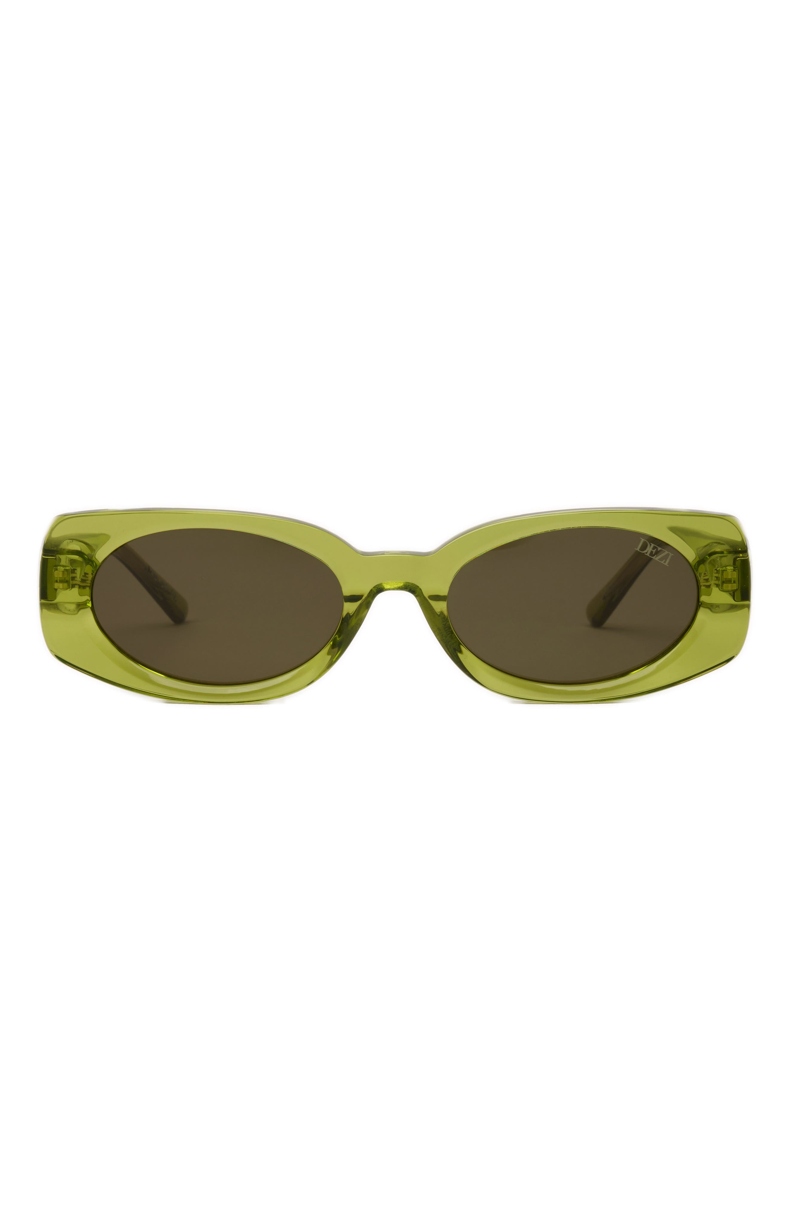 Dezi Booked 52mm Rectangular Sunglasses In Kiwi/palm