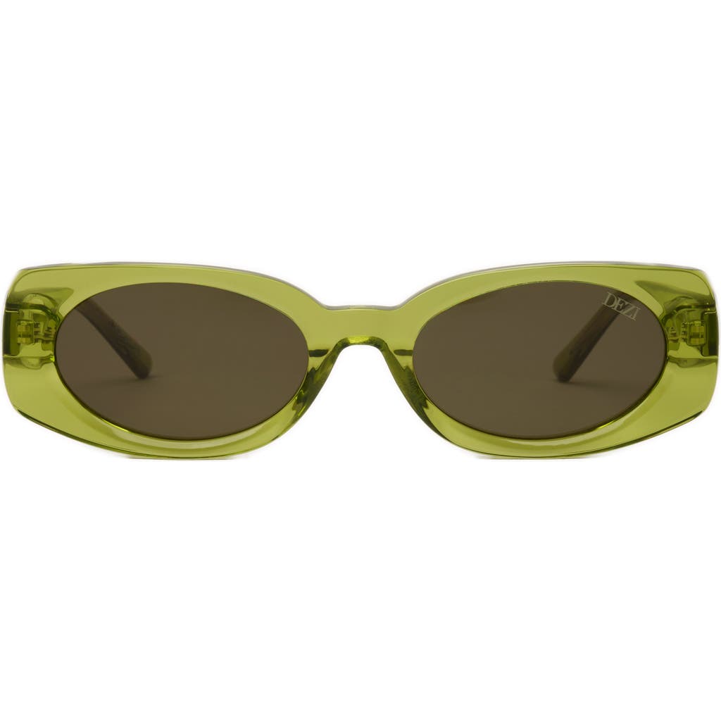 Dezi Booked 52mm Rectangular Sunglasses In Green