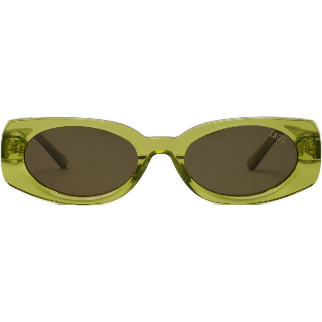 Dezi Booked 52mm Rectangular Sunglasses In Kiwi/palm