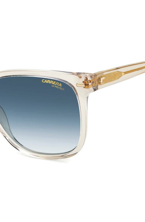 Carrera Eyewear 55mm Rectangular Sunglasses In Beige/blue Shaded