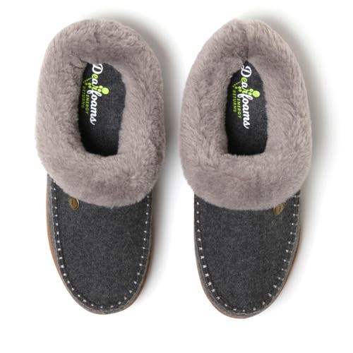 Dearfoams Women's Atley Clog Slipper In Dark Heather Grey