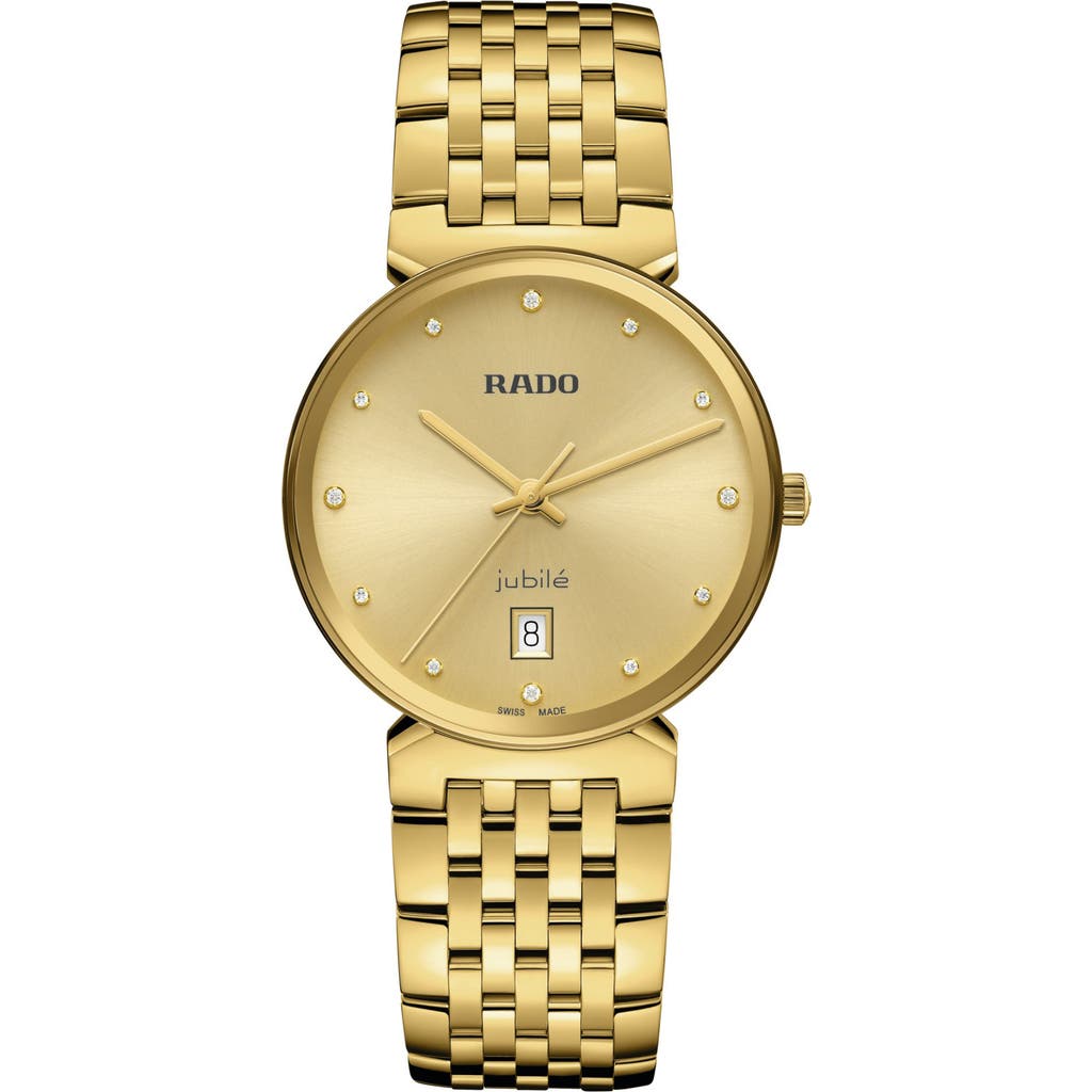 RADO Florence Diamond Bracelet Watch, 30mm in Yellow Gold