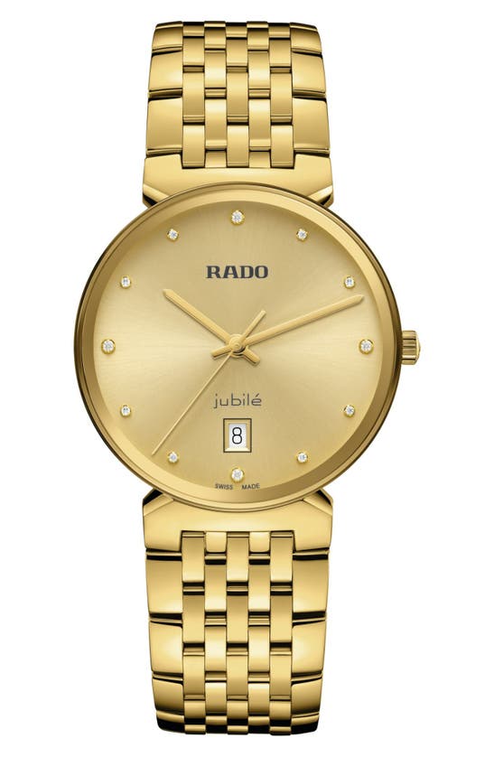 Shop Rado Florence Diamond Bracelet Watch, 38mm In Yellow Gold