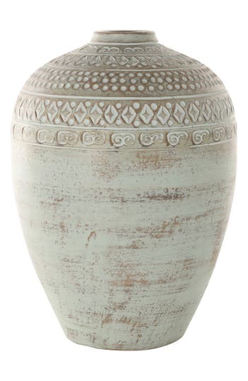 Ginger Birch Studio Green Ceramic Vase In Green