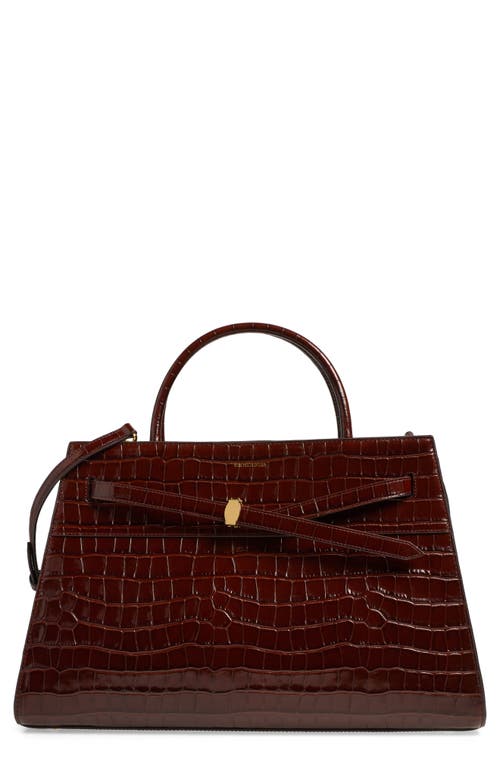 Shop Veronica Beard Large Dash Leather Tote In Chestnut