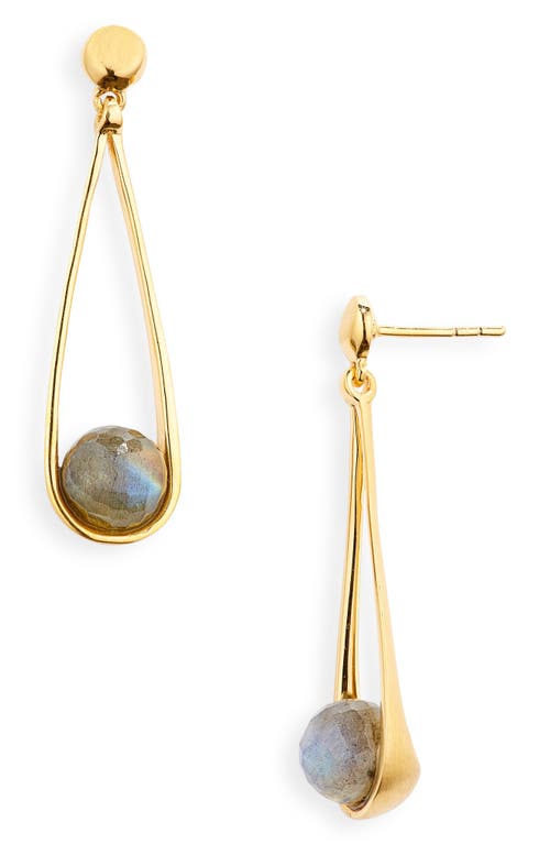 Mini Ipanema Drop Earrings in Labradorite/Gold