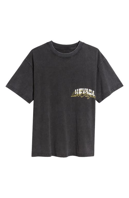 Shop Id Supply Co Nevada Horns Oversize Stonewash Graphic T-shirt In Washed Black