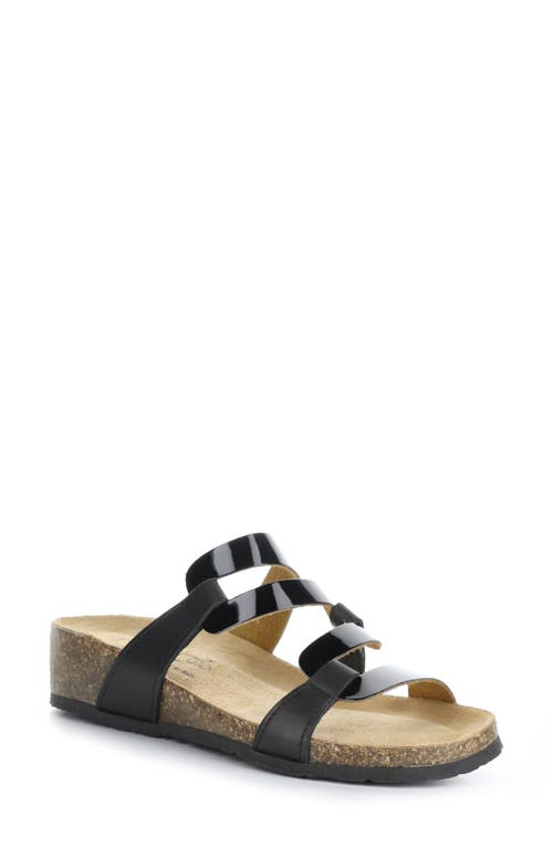 Shop Bos. & Co. Luzzie Wedge Slide Sandal In Black Gaucho/patent