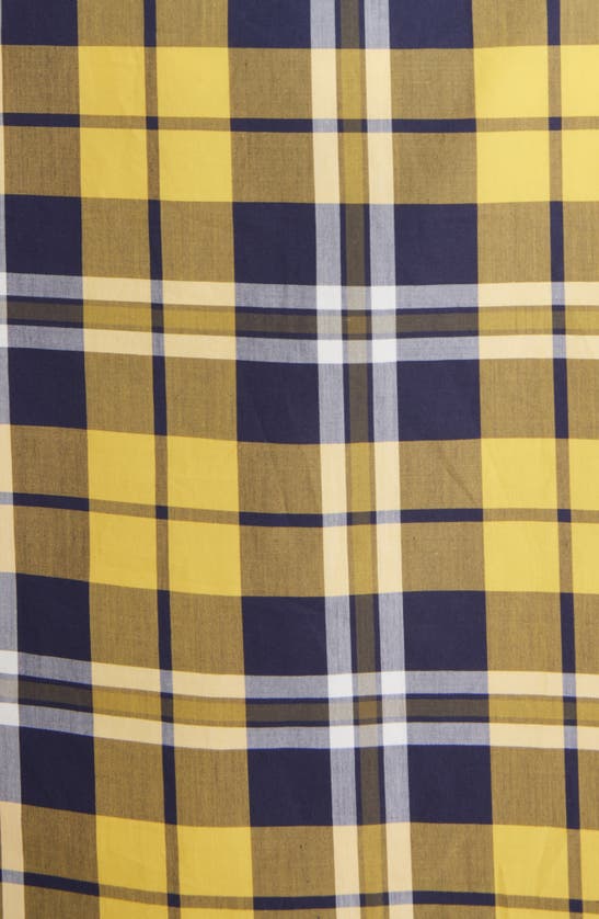 Shop Givenchy Plaid Cotton High-low Button-up Shirt In Dark Yellow