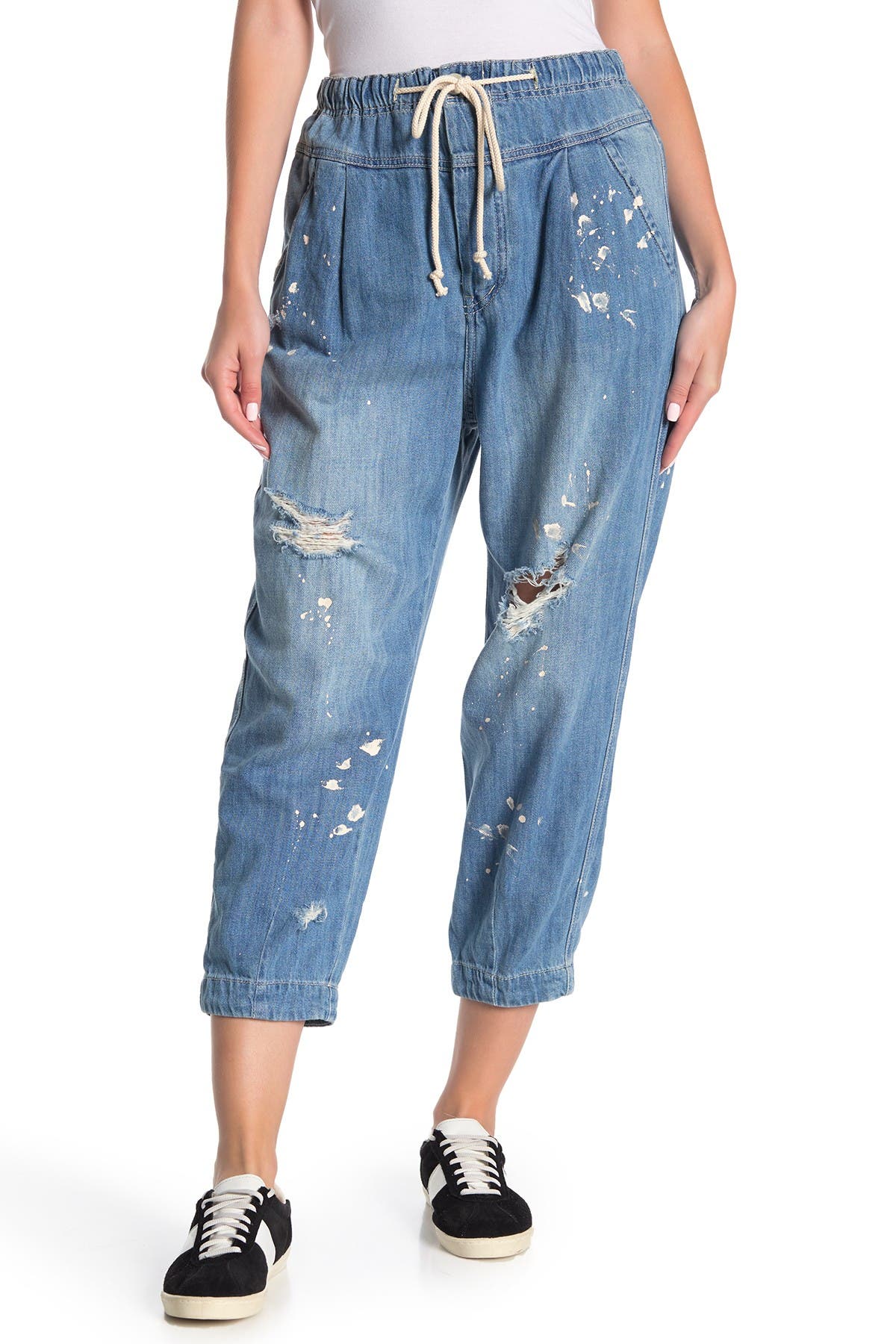 mixed up utility jeans