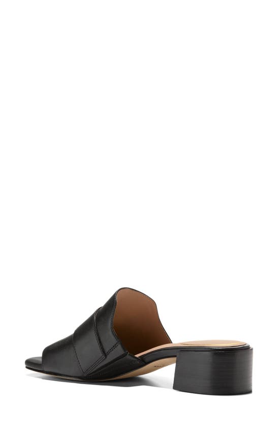 Shop Cole Haan Crosby Slide Sandal In Black Leather/ Black Stack
