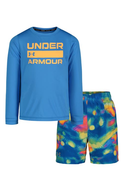 Under Armour Kids' Tropical Flare Two-Piece Rashguard Swimsuit Viral Blue at Nordstrom,