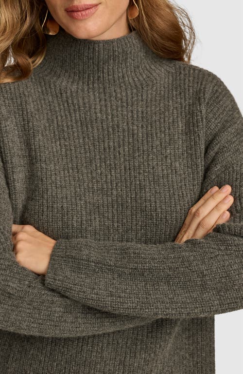 Shop Donna Karan New York Merino Wool & Recycled Cashmere Mock Neck Sweater In Heather Ir