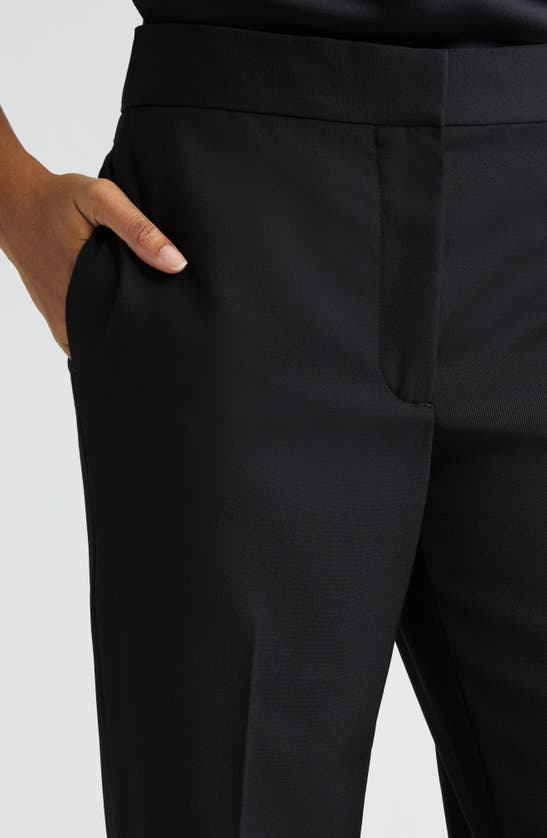 Shop Stella Mccartney Straight Leg Wool Trousers In Black