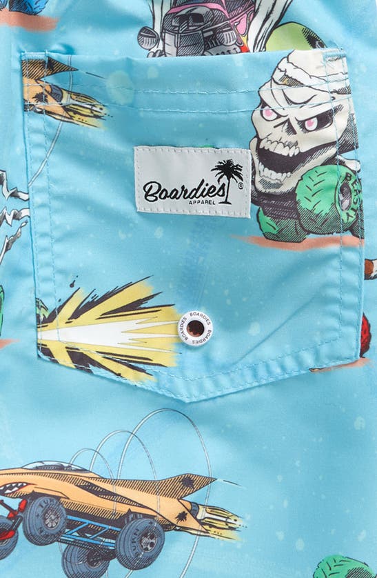 Boardies Kids' Monster Trucks Board Shorts In Blue