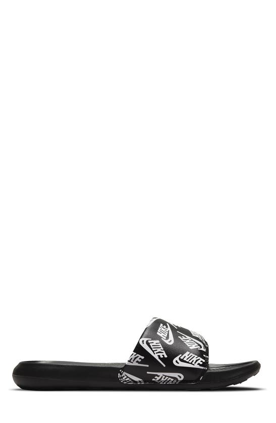 Nike Victori One Slide Print Black/white-black Cn9678-008 Men's In Black/ White/ Black/ Black