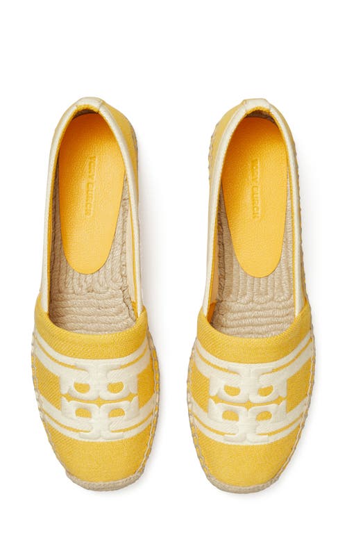 Shop Tory Burch Double T Jacquard Espadrille In Mellow Yellow/ash White