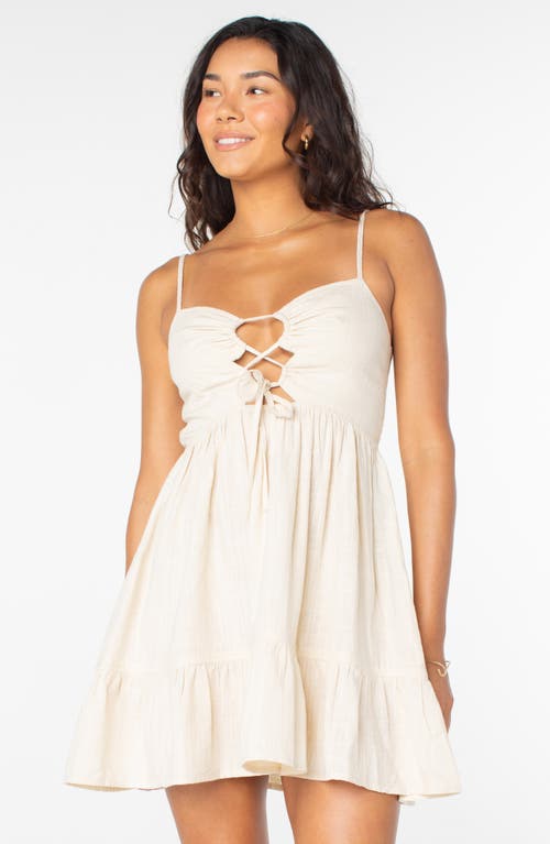 Roxy Jasmine Breeze Smocked Back Mini Sundress In Parchment