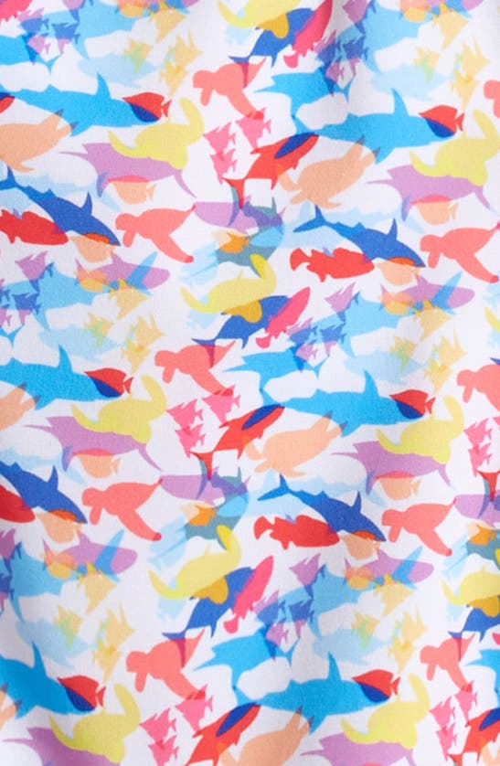 Shop Save The Duck Kids Getu Swim Trunks In Rainbow Sharks