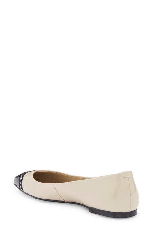 Karl Lagerfeld Paris Zayne Cap Toe Ballet Flat In Dusty Nude/black