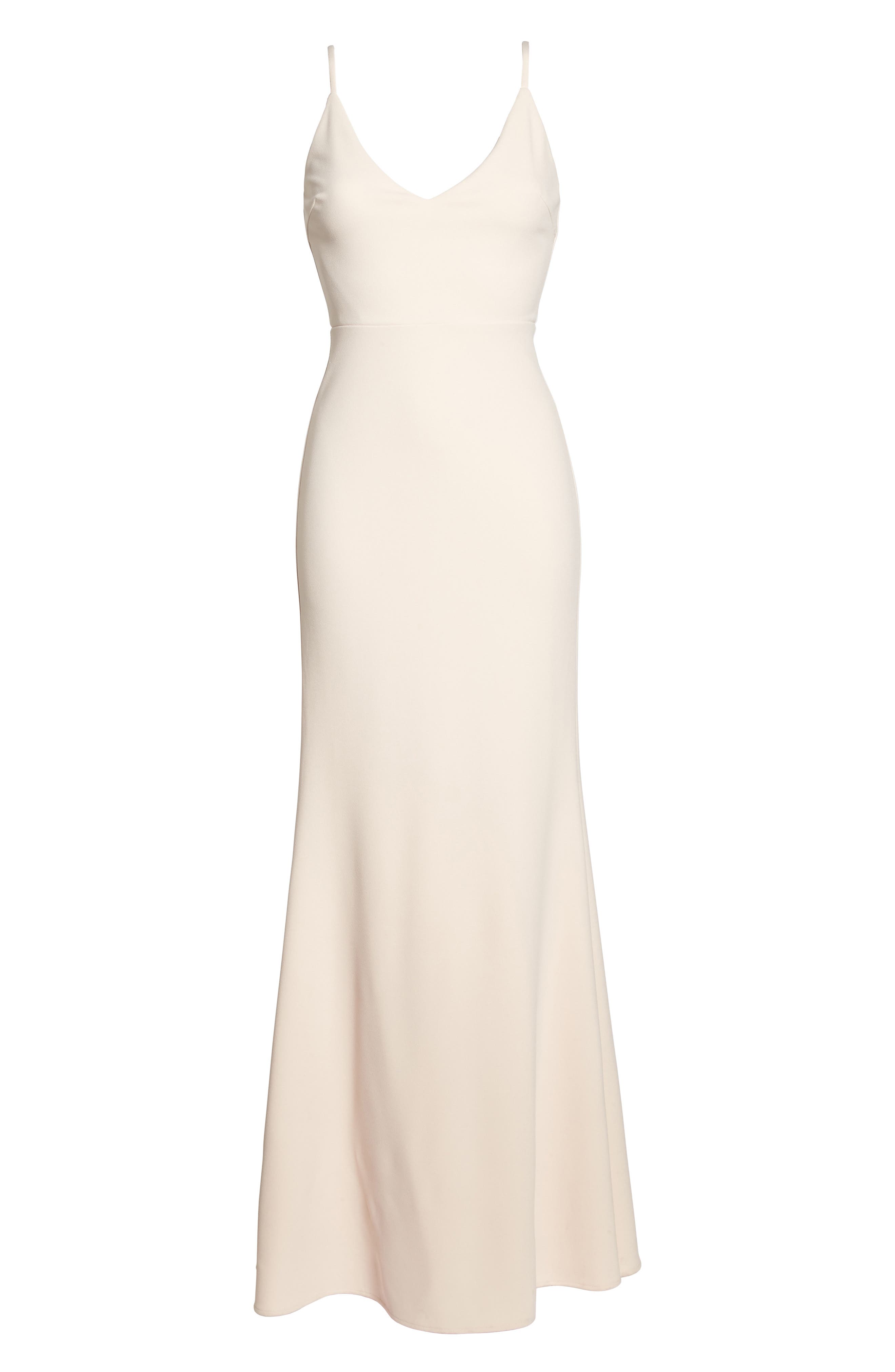 lulus v neck trumpet gown