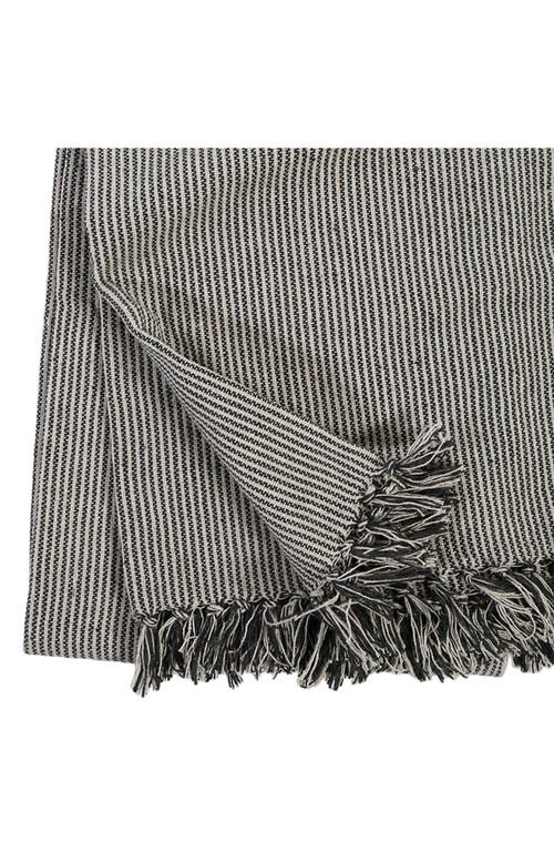 Pom Pom At Home James Oversize Cotton Blend Throw Blanket In Ivory/charcoal